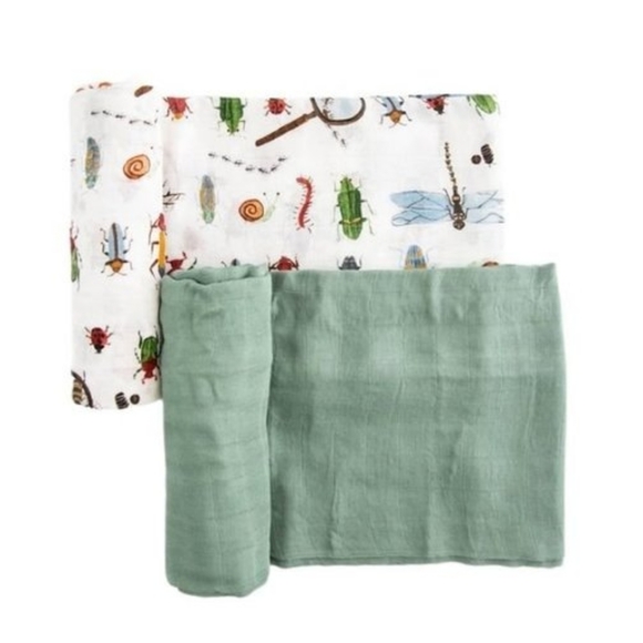 Little Unicorn Deluxe Muslin Unisex Infant Bug, Safari Print Swaddles x 4 - Picture 2 of 13